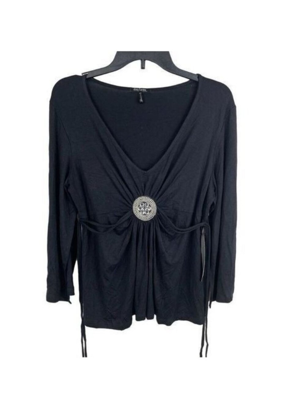 Daisy Fuentes Women 3/4 Sleeve V- Neck Blouses Size PM
